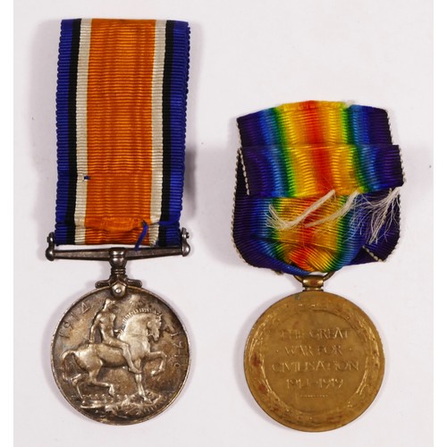 300 - WWI pair, Victory and War, awarded to 88381 Pte W.H. Wallace, R.A.M.C.