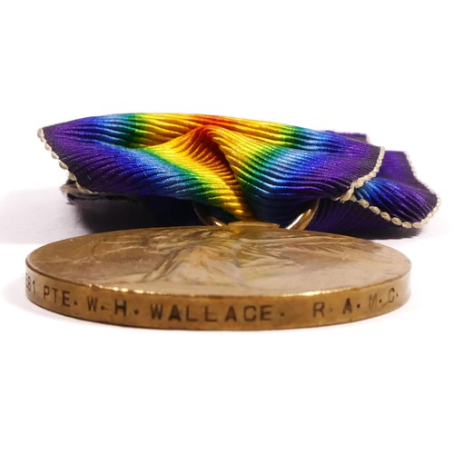 300 - WWI pair, Victory and War, awarded to 88381 Pte W.H. Wallace, R.A.M.C.