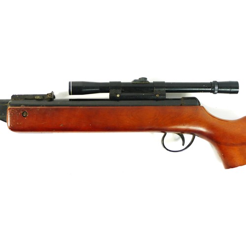 340 - A BSA Guns .22 cal air rifle, stamped T 6525 on hinge, includes BSA 4x20 optic, rubberised butt stoc... 