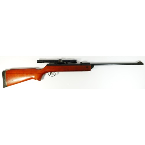 340 - A BSA Guns .22 cal air rifle, stamped T 6525 on hinge, includes BSA 4x20 optic, rubberised butt stoc... 