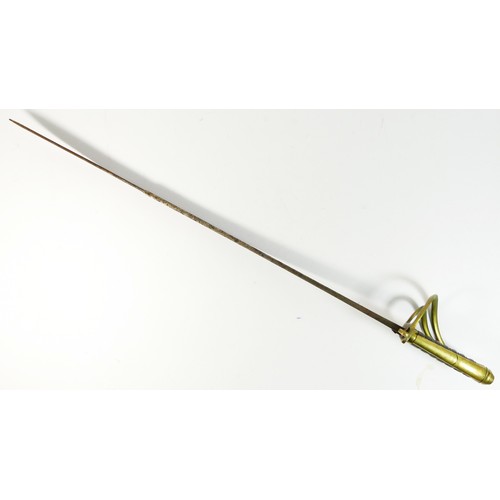 332 - A 19th century light cavalry sabre, with brass guard and ray skin grip, length of blade 61cm. PLEASE... 