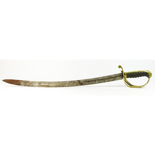 332 - A 19th century light cavalry sabre, with brass guard and ray skin grip, length of blade 61cm. PLEASE... 