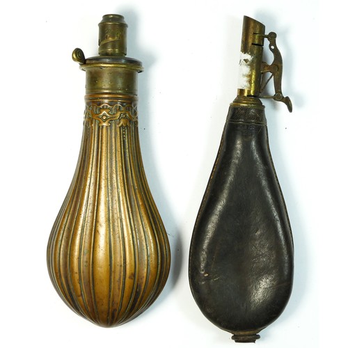 Lot - G & J W Hawksley copper and brass powder flask