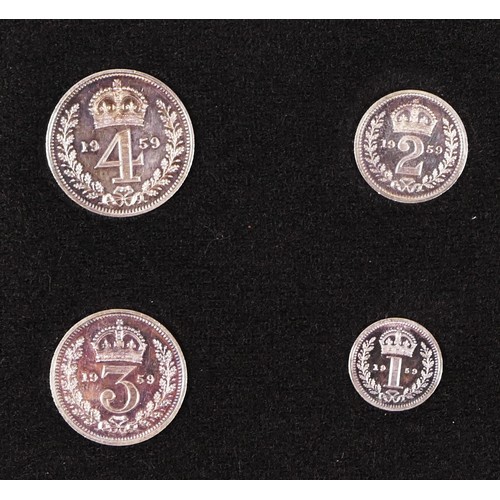 355 - WITHDRAWN FROM AUCTION  A 1959 Maundy four coin set, The Crown Collections Ltd certificate, box