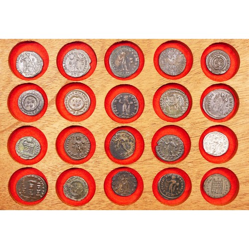 363 - Roman Imperial, Constantine various bronze coins AF Follis (20), tray not included.