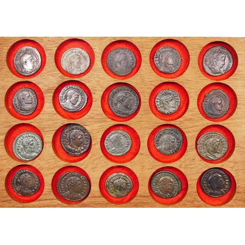 364 - Roman Imperial, Constantine various  bronze coins AF Follis (20), tray not included.