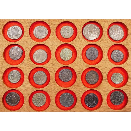 366 - Roman Imperial, Constantine various bronze coins AF Follis (20), tray not included.