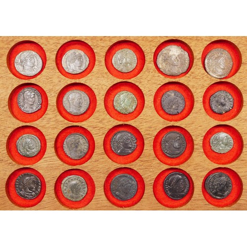 366 - Roman Imperial, Constantine various bronze coins AF Follis (20), tray not included.