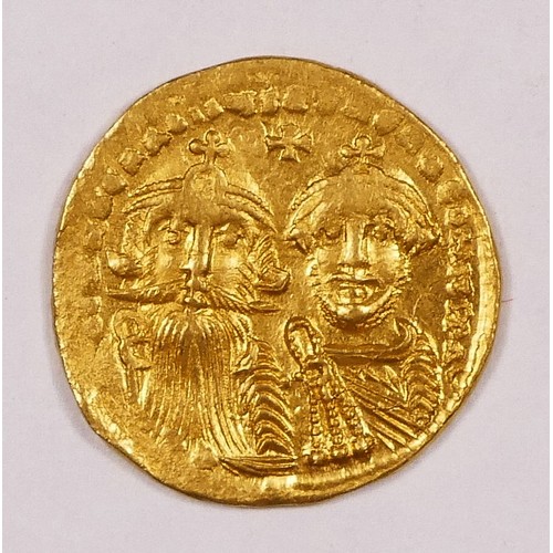 374 - Heraclius (610-641) and Heraclius Constantine, gold Solidus, Constantinople, 4.4gm