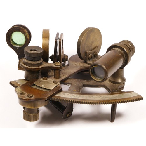 258 - A miniature sextant, brass, stamped with 1894 Stanley Sextant London