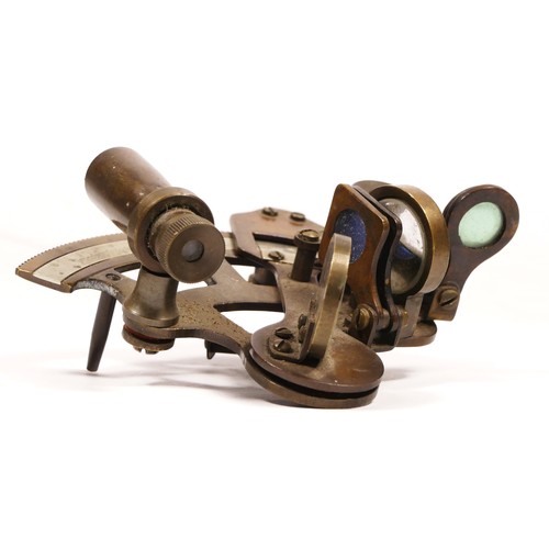 258 - A miniature sextant, brass, stamped with 1894 Stanley Sextant London