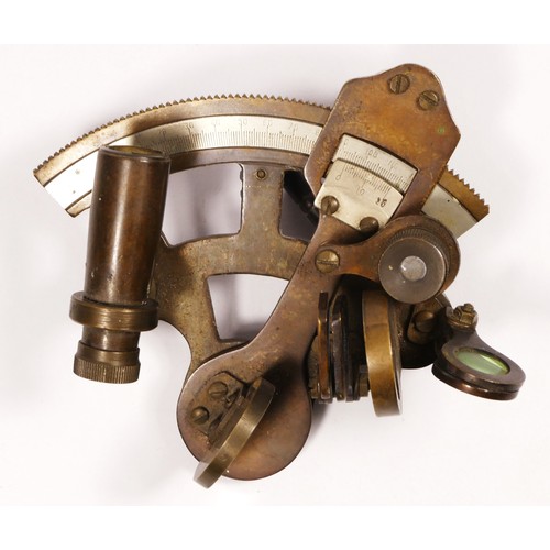 258 - A miniature sextant, brass, stamped with 1894 Stanley Sextant London