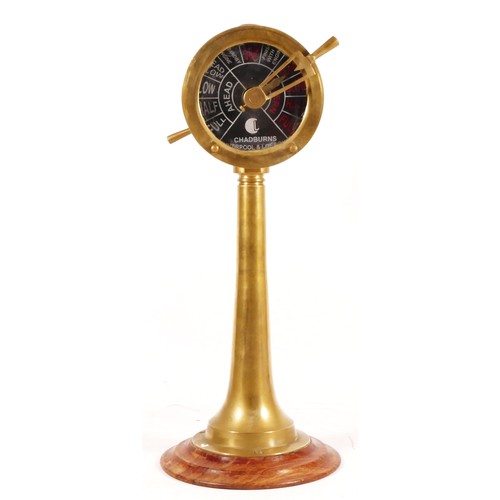 259 - A double face ships telegraph clock, by Chadburns of Liverpool & London, brass case with internal be... 