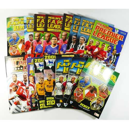 269 - Fifteen Premier League sticker albums, to include Merlin's Premier League 2007 (1 sticker missing, 4... 