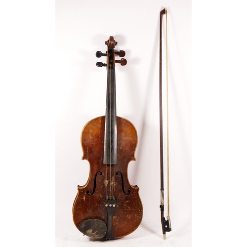 232 - A violin, labelled internally 