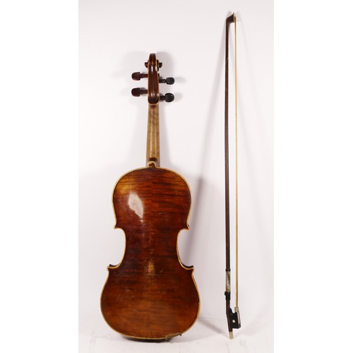 232 - A violin, labelled internally 