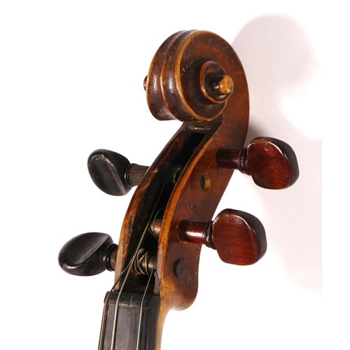 232 - A violin, labelled internally 