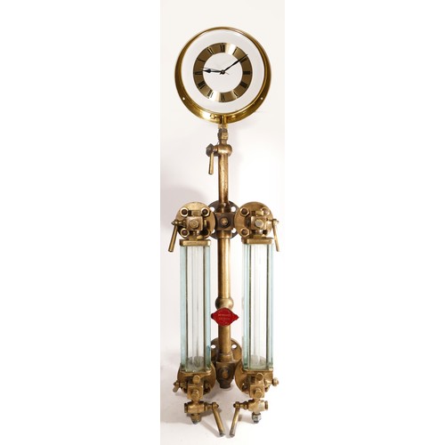 241 - A working level water valve/gauge, by Dewrance of London, brass, modified to have internal lighting,... 