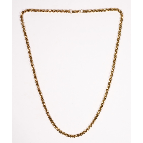 218 - A 9ct gold belcher link chain, 60cm, 47.4gm