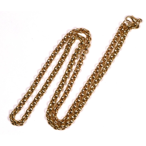 218 - A 9ct gold belcher link chain, 60cm, 47.4gm