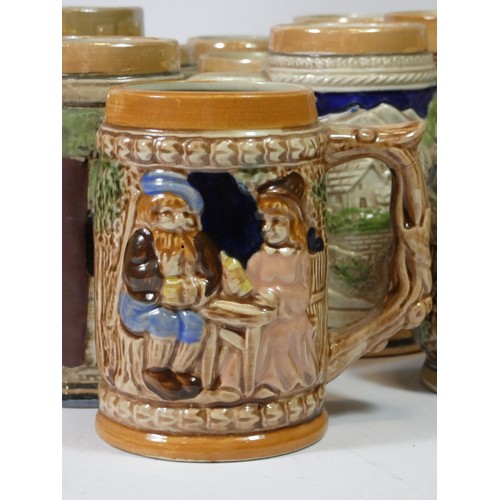 11 - A collection of Bavarian steins and tankards