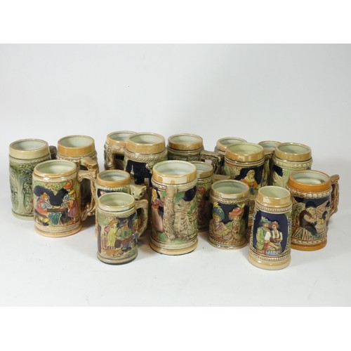 16 - A collection of Bavarian steins and tankards