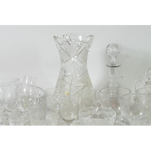 17 - A substantial collection of glassware, including decanters, bowls, jugs, vases, lidded jars and more... 