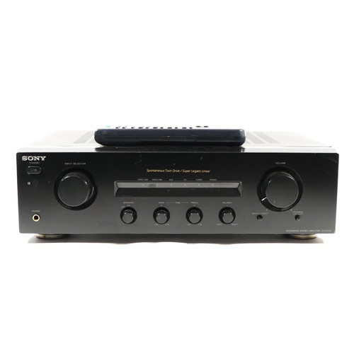 69 - A Sony integrated stereo amplifier, model TA-FE370, with remote.