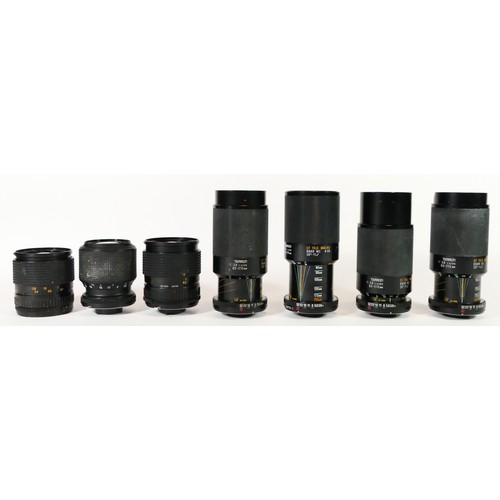 45 - Seven Tamron lenses, to include a 28mm-70mm (x2), a 80mm-120mm (x4) and a 70mm-210mm