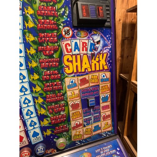 61 - A Vivid electronic fruit machine, Card Shark, with a £25 jackpot, cabinet size 68cm x 179cm x 66cm, ... 