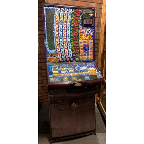 61 - A Vivid electronic fruit machine, Card Shark, with a £25 jackpot, cabinet size 68cm x 179cm x 66cm, ... 
