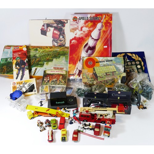 89 - A collection of toys and collectables from the 1970s to include boxed Airfix kits, playworn diecast ... 