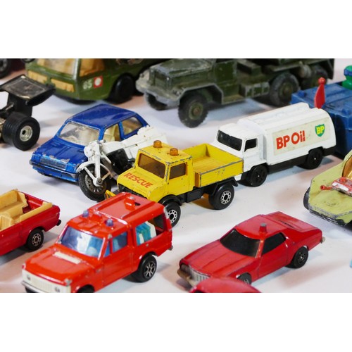 91 - A collection of mid 20th century and later playworn diecast models, makers to include - Matchbox, Co... 