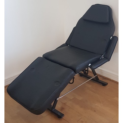 611 - Three massage / tattoo chairs, with adjustable leg and back rest, removable headrest and arm rests, ... 