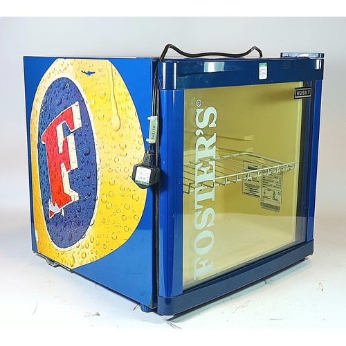 79 - A Husky counter top beer cooler advertising 'Fosters lager', w50 h50, d50cm.