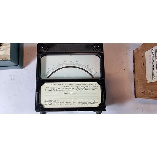 44 - A collection of vintage gauges and measuring devices to include a High Sensitivity Loop Tester by Cl... 