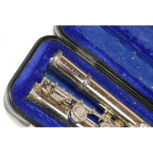 48 - A cased Evette 3 piece flute.