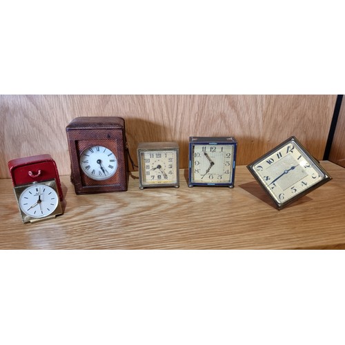 Four 1920s/30s Art Deco bedside/desk clocks, having French, German