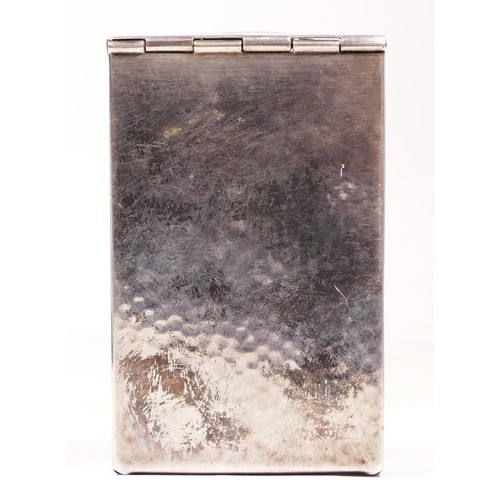 1 - A Danish silver cigarette case/box, by Jørgen Th. Steffensen, Arhus, c.1920, the front with embossed... 