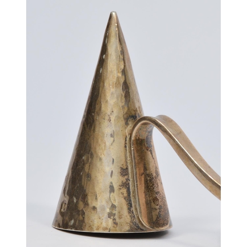 25 - A Scottish silver hammered candle extinguisher, by Graham Leishman Stewart of Dunblane, Britannia st... 
