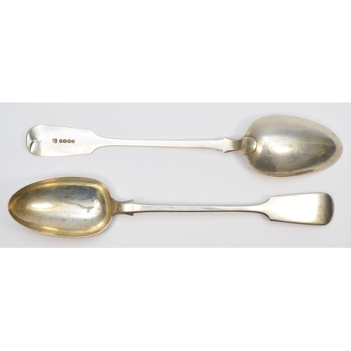 26 - A Victorian Provincial pair of fiddle pattern basting spoons, by James & Josiah Williams, Exeter 185... 