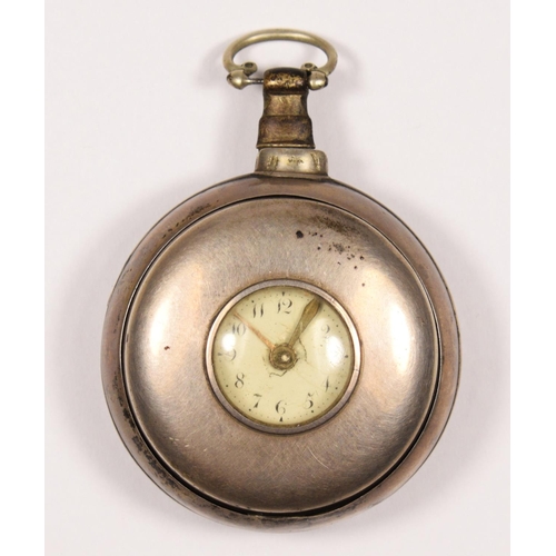 131 - A J. Recklaw, London, George III silver half hunter verge pair cased pocket watch, Birmingham 1809, ... 