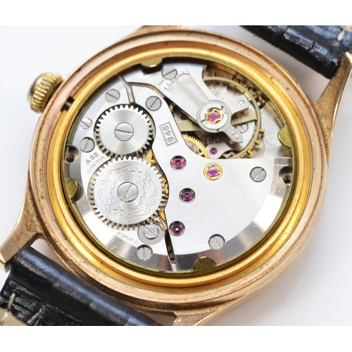 136 - Rotary, a 9ct gold manual wind gentleman's wristwatch, Birmingham 1955, the signed two tone dial wit... 