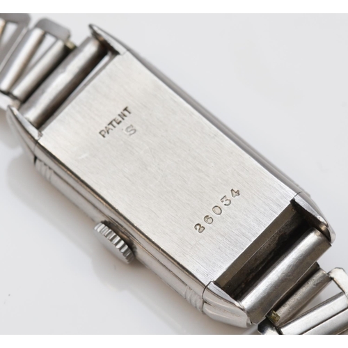 142 - Le Coultre Reverso, an Art Deco ladies manual wind wristwatch, the silvered dial faintly signed REVE... 