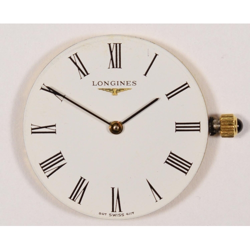 139 - A Longines, 18k gold manual wind gentleman's wristwatch, c.1980, the white dial with black Roman num... 