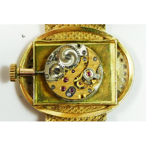 143 - L.U. Chopard, an 18ct gold manual wind ladies wristwatch, London import 1966, gold dial with baton m... 