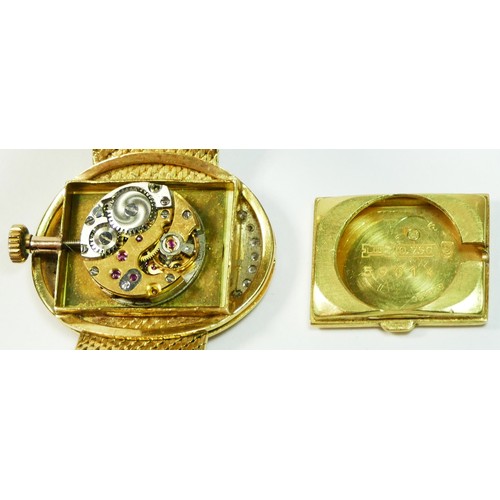 143 - L.U. Chopard, an 18ct gold manual wind ladies wristwatch, London import 1966, gold dial with baton m... 