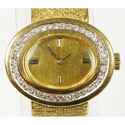 143 - L.U. Chopard, an 18ct gold manual wind ladies wristwatch, London import 1966, gold dial with baton m... 