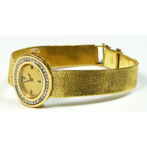 143 - L.U. Chopard, an 18ct gold manual wind ladies wristwatch, London import 1966, gold dial with baton m... 