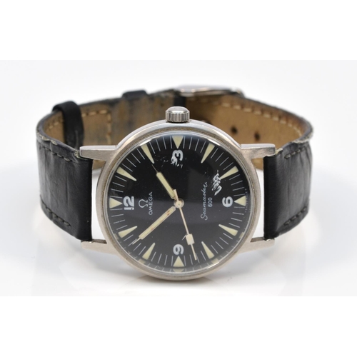 146 - Omega Seamaster 600, a stainless steel manual wind  gentleman's wristwatch, ref 135.050, c.1965, bla... 